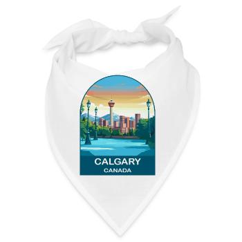 Calgary Canada Tower & Berge Reisekunst - Bandana - Weiß - Vorne