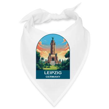 Leipziger Deutschland-Denkmal Vintage-Reiseplakat - Bandana - Weiß - Vorne