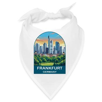 Frankfurter Deutschland Skyline Vintage-Reiseplakat - Bandana - Weiß - Vorne