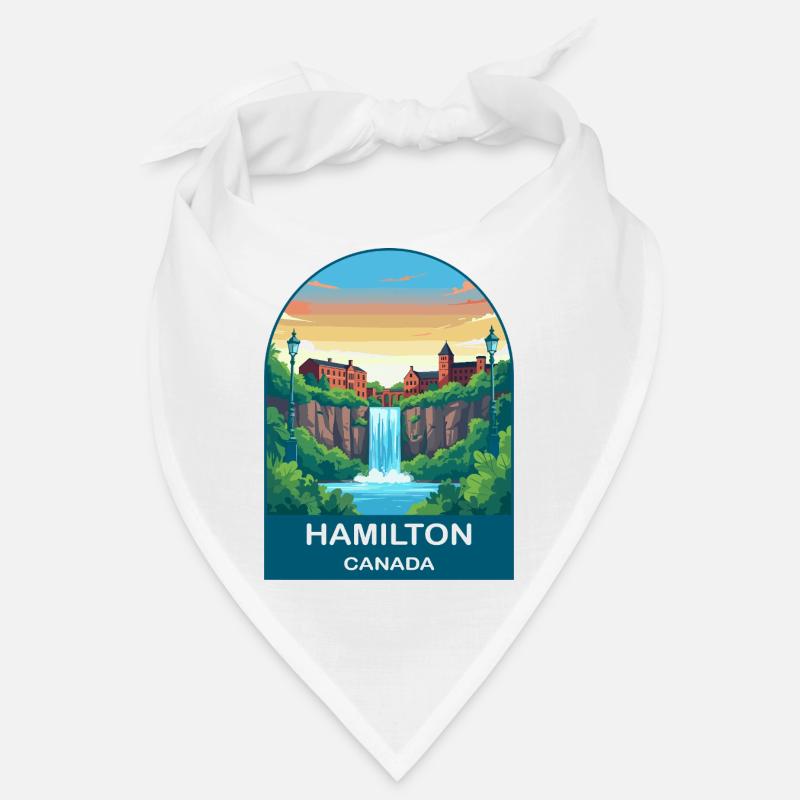 Affiche de voyage de la ville de la cascade à Hamilton, Canada Bandana
