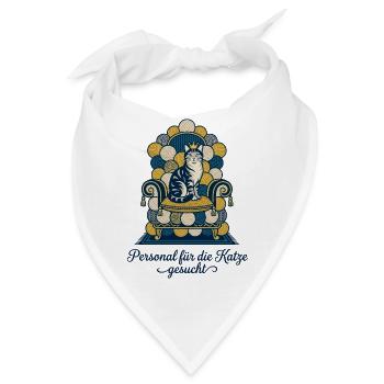 Katze Thron Personal Spruch - Bandana - Weiß - Vorne