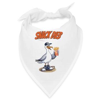 Snack Dieb Möwe Lustiger Pommes Spruch - Bandana - Weiß - Vorne