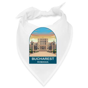 Bukarest Rumänien Vintage-Reiseplakat - Bandana - Weiß - Vorne