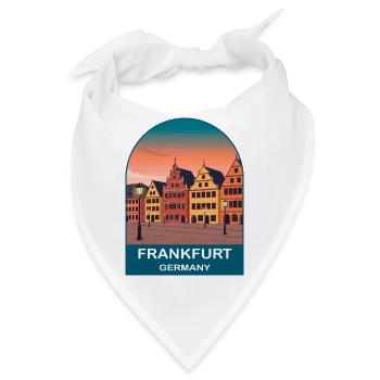 Frankfurter Deutschland Skyline Vintage-Reiseplakat - Bandana - Weiß - Vorne