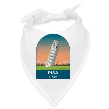 Pisa, Italien Vintage-Reiseplakatkunst - Bandana - Weiß - Vorne