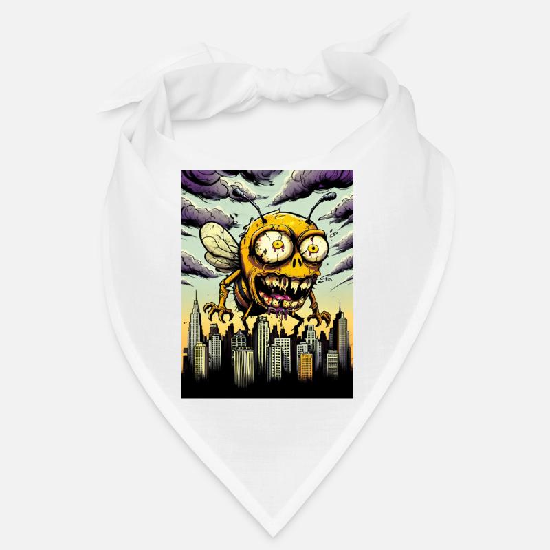 Grotesque horror bee over city Bandana