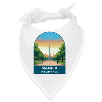 Manila, Philippinen Vintage-Reiseillustration - Bandana - Weiß - Vorne