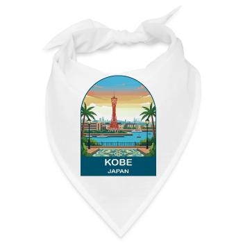 Kobe Japan Port Tower Vintage-Reisekunst - Bandana - Weiß - Vorne
