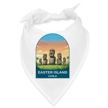 Osterinsel Chile Moai Vintage-Reiseplakat - Bandana - Weiß - Vorne