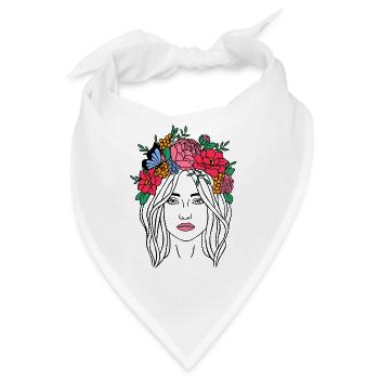 Boho Blumenfrau - Bandana - Weiß - Vorne