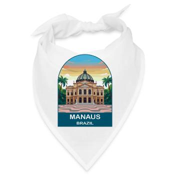 Manaus Brasilien Amazone Opernhaus Reiseplakat - Bandana - Weiß - Vorne