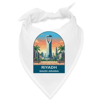 Riyadh Saudi Arabia Kingdom Centre Reiseplakat - Bandana - Weiß - Vorne