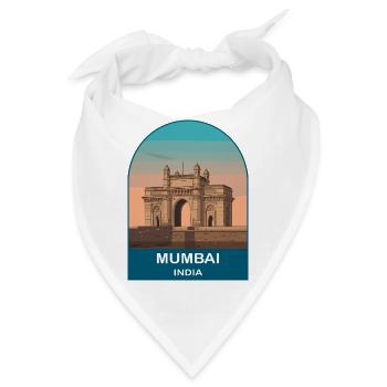 Mumbai India Gateway of India Reiseillustration - Bandana - Weiß - Vorne