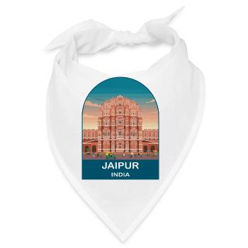 Jaipur Indien Hawa Mahal Vintage-Reiseplakatkunst - Bandana - Weiß - Vorne