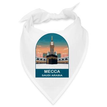 Mekka Saudi-Arabien Vintage-Reiseplakat-Kunst - Bandana - Weiß - Vorne