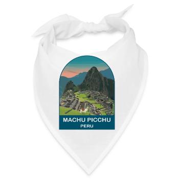Machu Picchu Peru Inka Ruinen Vintage-Reisekunst - Bandana - Weiß - Vorne