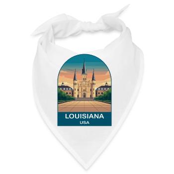 Louisiana USA Vintage-Reiseplakat-Kunst - Bandana - Weiß - Vorne