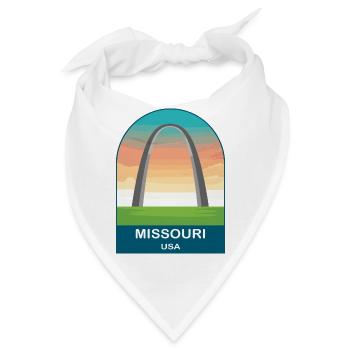 Missouri USA Vintage-Reiseplakat-Kunst - Bandana - Weiß - Vorne