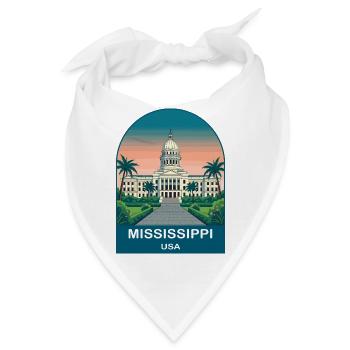 Mississippi USA Vintage-Reiseplakat - Bandana - Weiß - Vorne