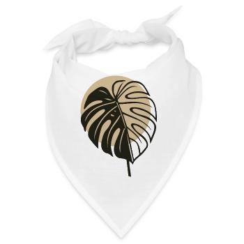 Monstera Blatt – Modernes Boho Naturmotiv - Bandana - Weiß - Vorne