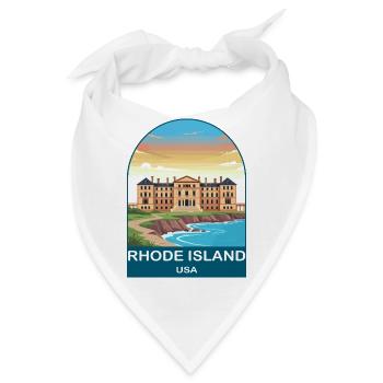 Rhode Island, USA Vintage-Reiseposter - Bandana - Weiß - Vorne