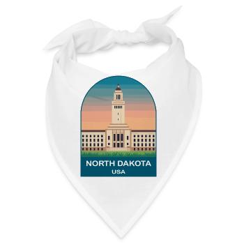North Dakota USA Vintage-Reiseplakat - Bandana - Weiß - Vorne