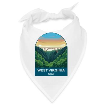 West Virginia USA Vintage-Reiseplakat - Bandana - Weiß - Vorne