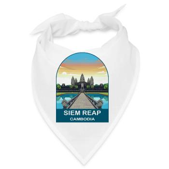 Siem Reap Kambodscha Angkor Wat Vintage Reisepost - Bandana - Weiß - Vorne