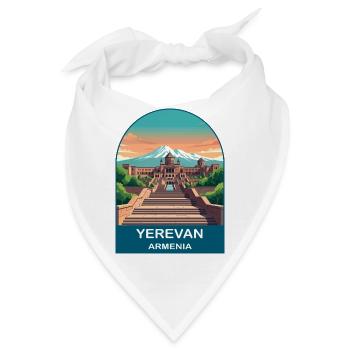 Jerewan Armenien Berg Ararat Vintage Reisekunst - Bandana - Weiß - Vorne