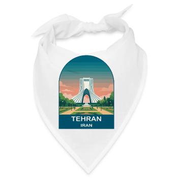 Teheran Iran Azadi Tower Vintage-Reiseplakat - Bandana - Weiß - Vorne