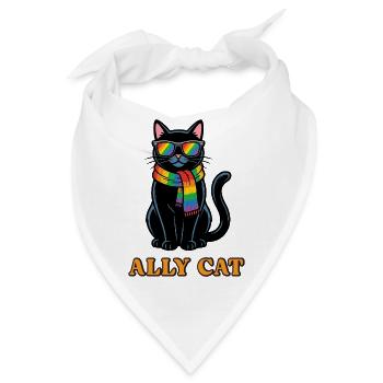Pride-Monat LGBTQ – Ally Cat - Bandana - Weiß - Vorne