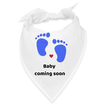Baby coming soon | blue - Bandana - Weiß - Vorne