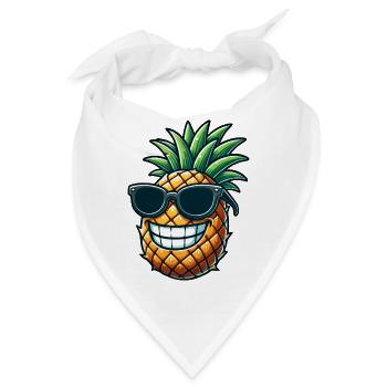 Lustige Ananas mit Sonnenbrille Cartoon - Bandana - Weiß - Vorne