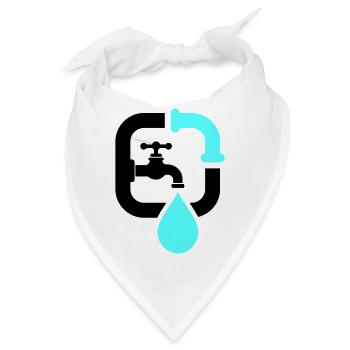 Klempner Wasserhahn Rohr Logo - Bandana - Weiß - Vorne