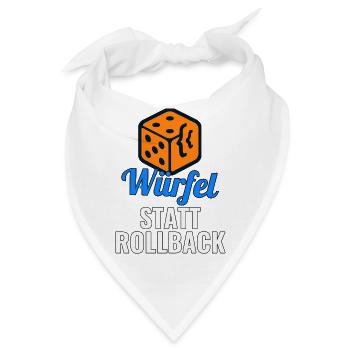 Würfel statt Rollback – Release-Shirt für Devs - Bandana - Weiß - Vorne