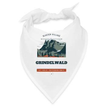 Reiseabzeichen des Gletscherdorfes Grindelwald - Bandana - Weiß - Vorne