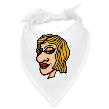 Kühnes cartoonhaftes blondes Gesicht - Bandana - Weiß - Vorne