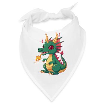 Grimmiger kleiner Drache Feuer Vektor Design - Bandana - Weiß - Vorne