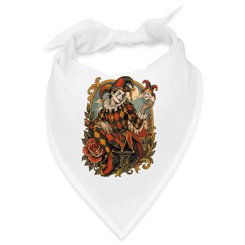 Harlekin der Commedia dell'Arte - Bandana - Weiß - Vorne