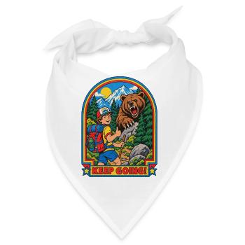 Wanderer trifft Bär Patch - Bandana - Weiß - Vorne