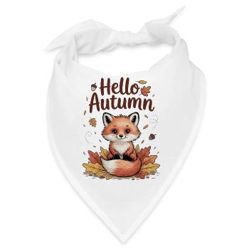 Hallo Herbst - Bandana - Weiß - Vorne