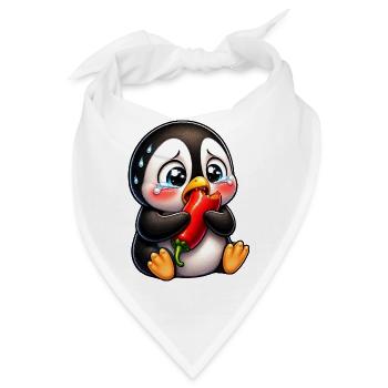 Pinguin Chili Scharf Lustiger Cartoon - Bandana - Weiß - Vorne