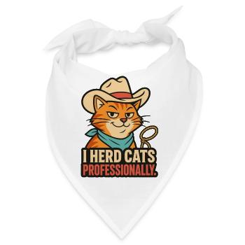 I Herd Cats Professionally – Katzen Humor - Bandana - Weiß - Vorne