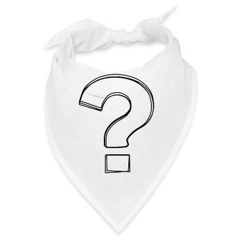 Fragezeichen handgezeichnet - Bandana - Weiß - Vorne