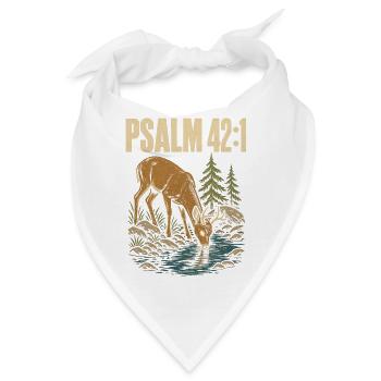 Psalm 42 1 Hirsch am Wasser Bibelvers Christlich - Bandana - Weiß - Vorne