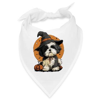 ShihTzu Halloween - Bandana - Weiß - Vorne