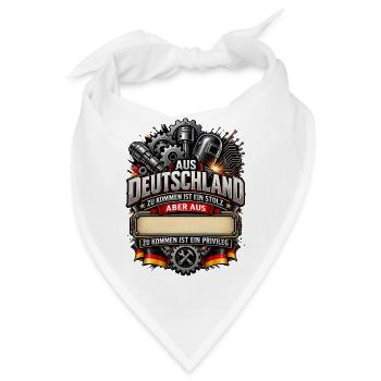 Meine Heimat Deutschland (Ortsname einfügen!) - Bandana - Weiß - Vorne