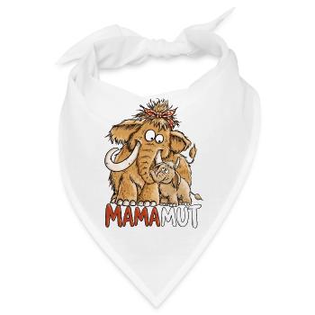 Mamamut Mammut Mama | Lustiges Mama Geschenk - Bandana - Weiß - Vorne