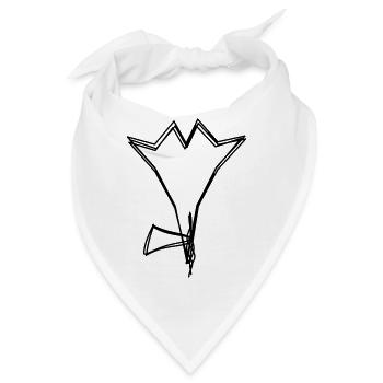 Enzian handgezeichnet - Bandana - Weiß - Vorne