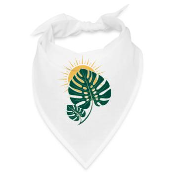 Monstera Blatt mit Sonne – Boho Botanical - Bandana - Weiß - Vorne